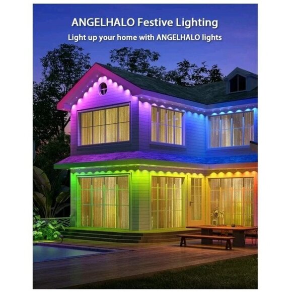 AngelHalo Permanent Outdoor Lights, 100ft Smart Outdoor Lights with 72 LEDs - Picture 8 of 8